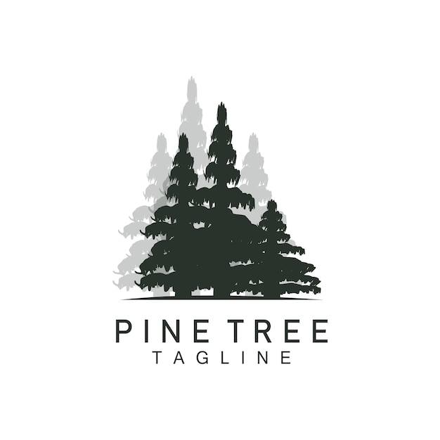 Vector pine tree logo green plant vector tree silhouette design icon illustration template