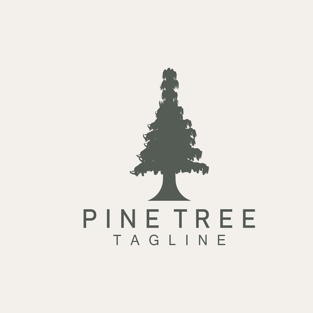 Pine Tree Logo Green Plant Vector Tree Silhouette Design Icon Illustration Template