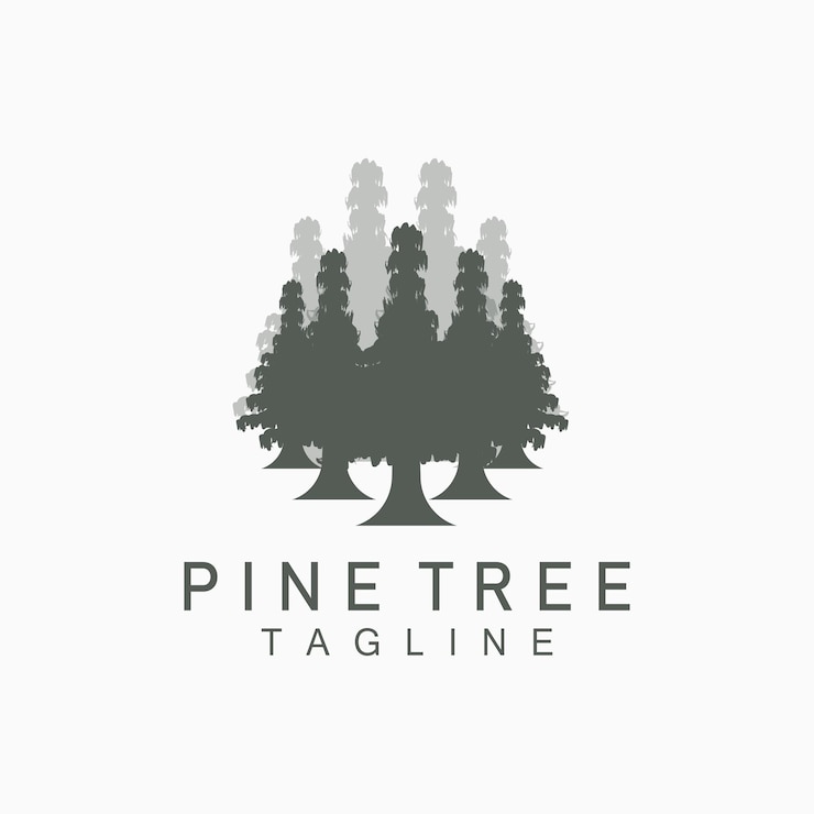 Vector pine tree logo green plant vector tree silhouette design icon illustration template