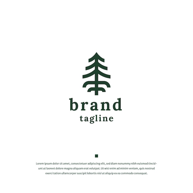 Pine tree logo icon design template flat vector