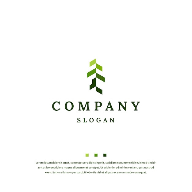 松の木のロゴアイコンデザインテンプレートフラットベクトル