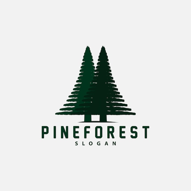 Pine Tree Logo Luxe Elegant Eenvoudig Ontwerp Fir Tree Vector Abstracte Bos Pictogram Illustratie Pine Product Merk