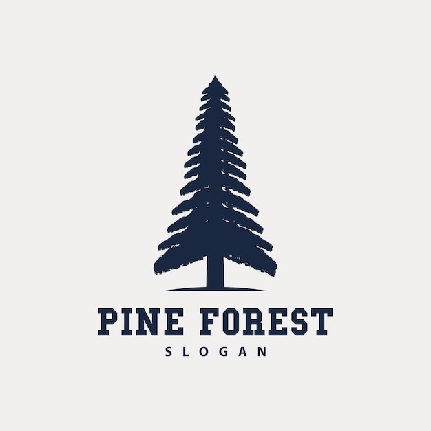 Pine Tree Logo Luxurious Elegant Simple Design Fir Tree Vector Abstract Forest Icon Illustration Pine Product Brand