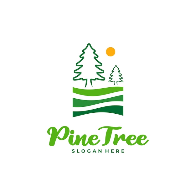 Pine Tree logo ontwerp vector Creatieve Pine Tree logo concepten sjabloon