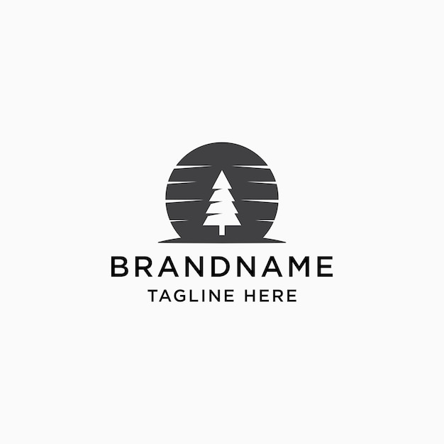Pine tree logo pictogram ontwerp sjabloon vectorillustratie