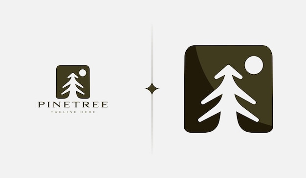 Pine Tree Logo Template Universeel creatief premium symbool Vector illustratie Creative Minimal design template Symbool voor Corporate Business Identity