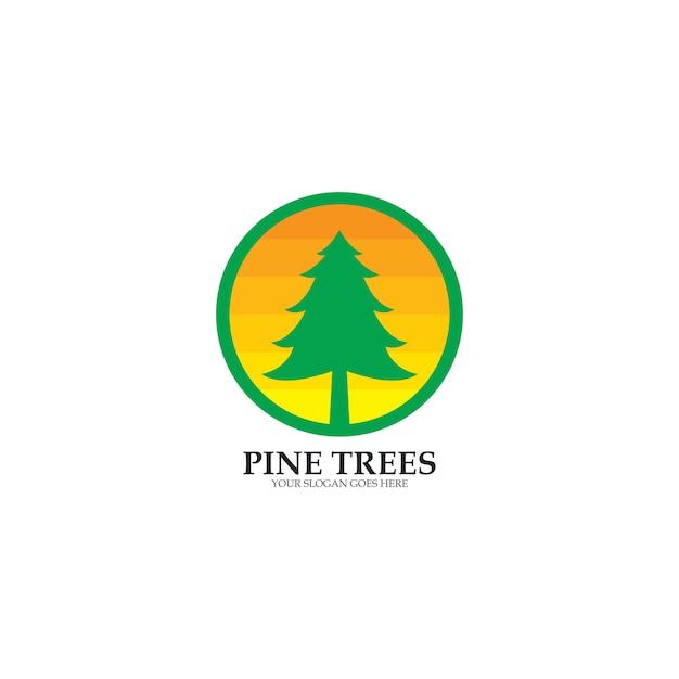 Pine tree logo template vector icon illustration