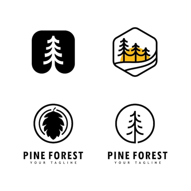 Pine tree logo templateAbstract pine tree icon