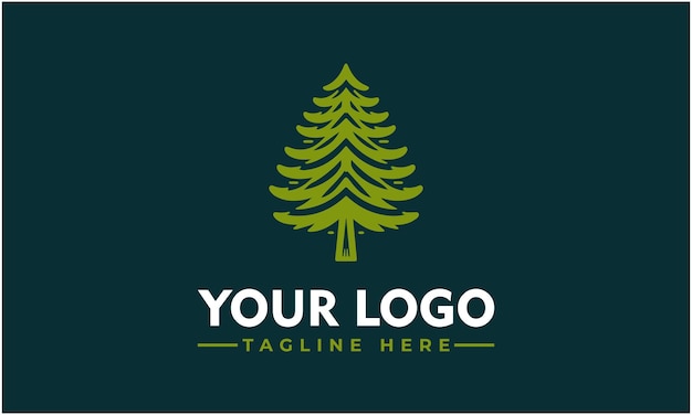 Vector pine tree logo vector illustration logo tree geometri design vector nature