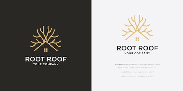 Pine tree root boomhut logo vector icon