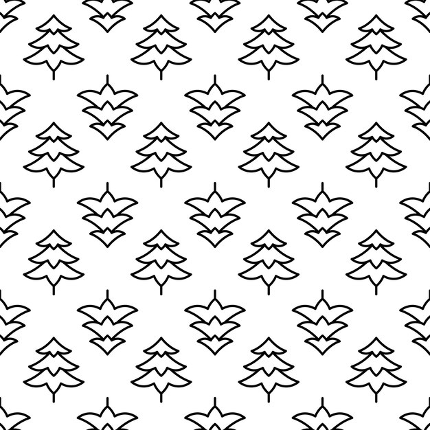 Vector pine tree seamless pattern background