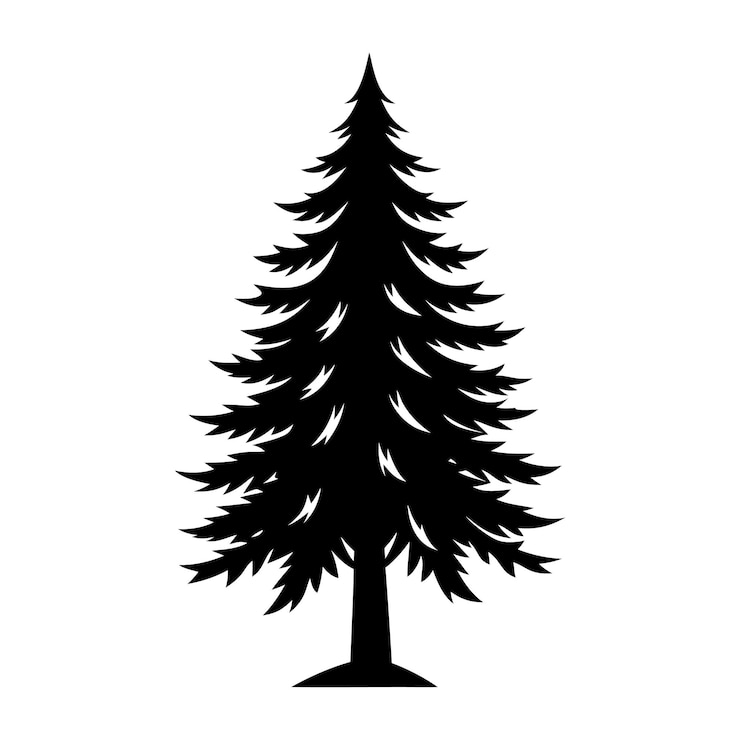 Vector pine tree silhouette trio