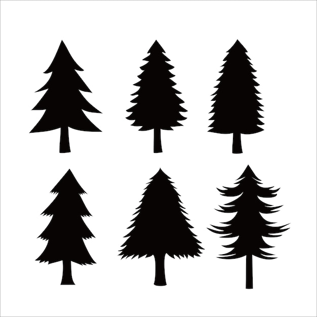 Vector pine tree silhouette vector illustration. christmas tree sign and symbol.