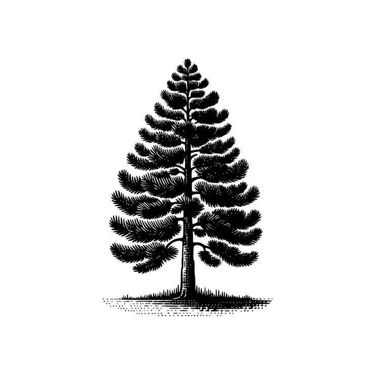 Vector pine tree silhouette