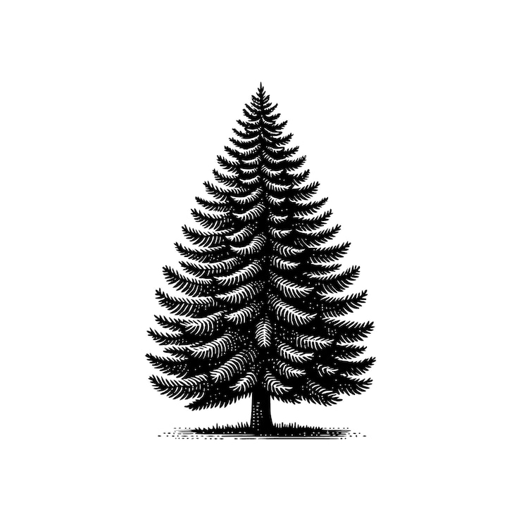 Vector pine tree silhouette