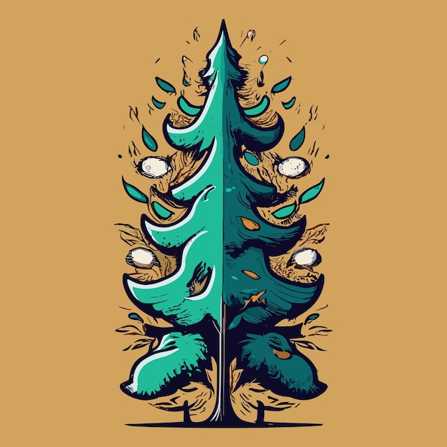 Pine tree silhouettes vector