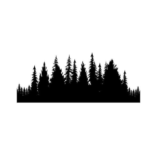 Pine tree vector forest tree silhouette