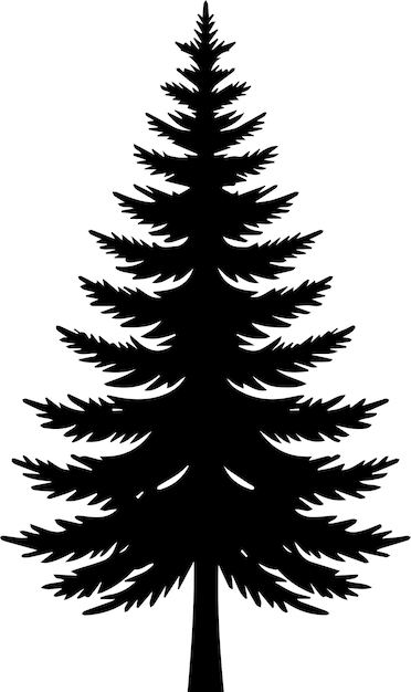 Vector pine tree vector silhouette black color 14