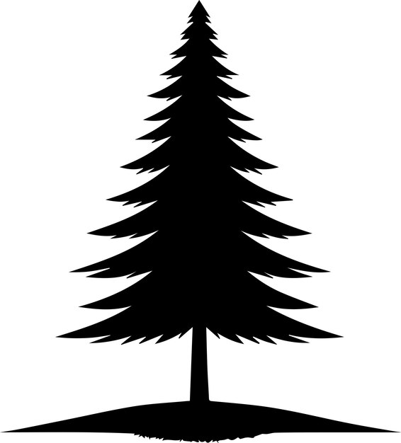 Vector pine tree vector silhouette black color 23