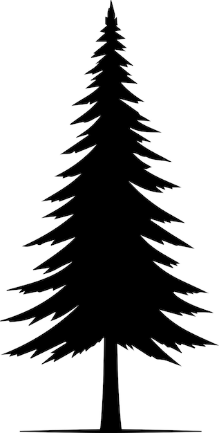 Vector pine tree vector silhouette black color 4