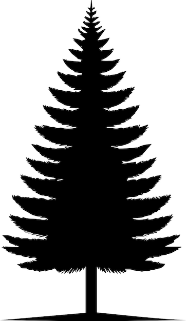 Vector pine tree vector silhouette black color 6