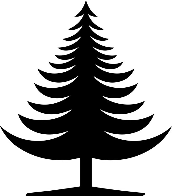 Vector pine tree vector silhouette black color 9