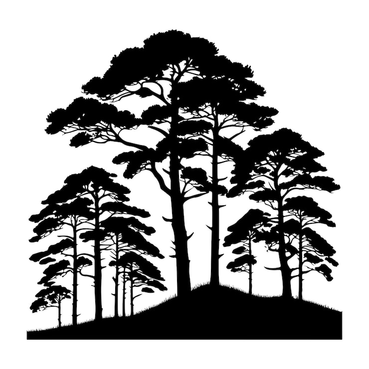 Vector pine tree vector silhouette tree vector silhouette black color vector silhouette