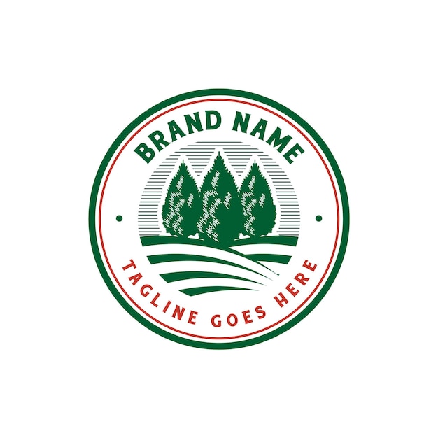 Pine Tree Vintage Logo Design Inspiration