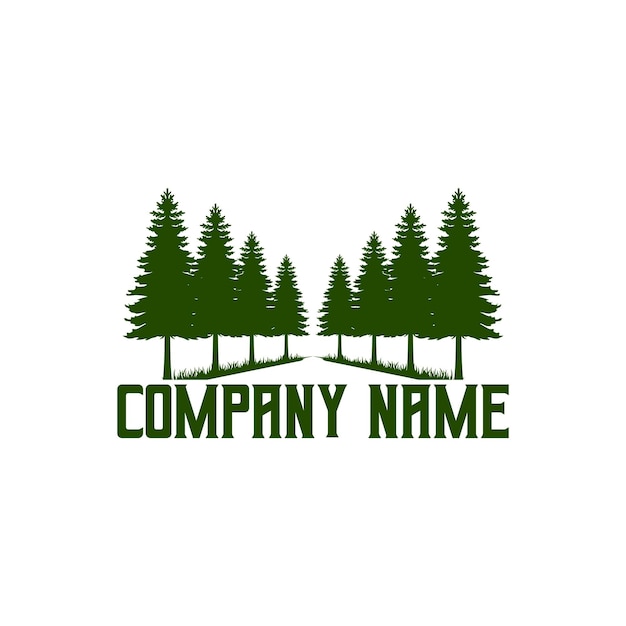 Pine tree vintage logo design