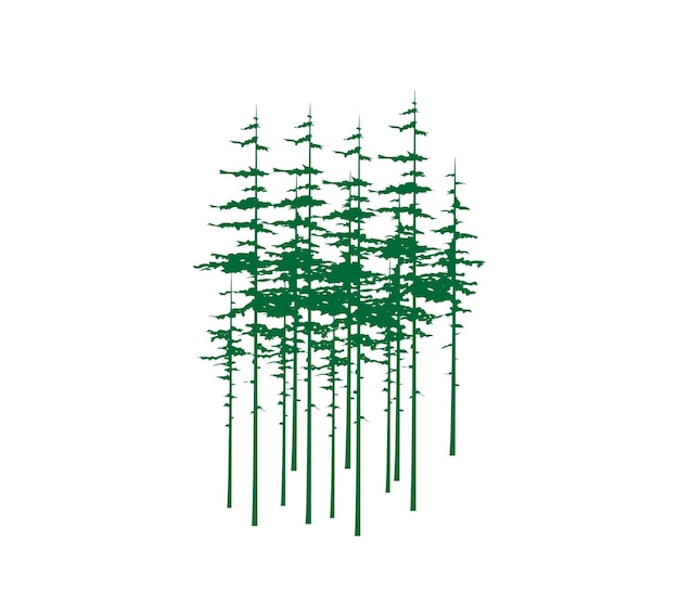 Pine trees art vector design