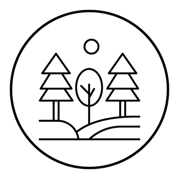 Pine Trees Landscape vector icon Can be used for Landscapes iconset