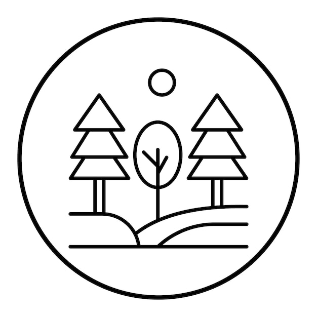 Pine Trees Landscape vector icon Can be used for Landscapes iconset