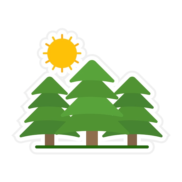 Pine Trees Landscape vector icon Kan worden gebruikt voor Landscapes iconset