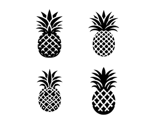 pineaple silhouette vector icoon grafisch logo ontwerp