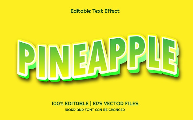 Pineapple 3d editable text effect