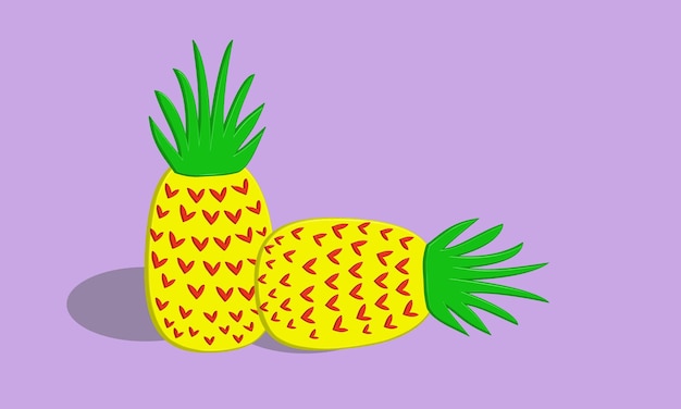 Вектор Иллюстрация ананаса и ломтика иконки