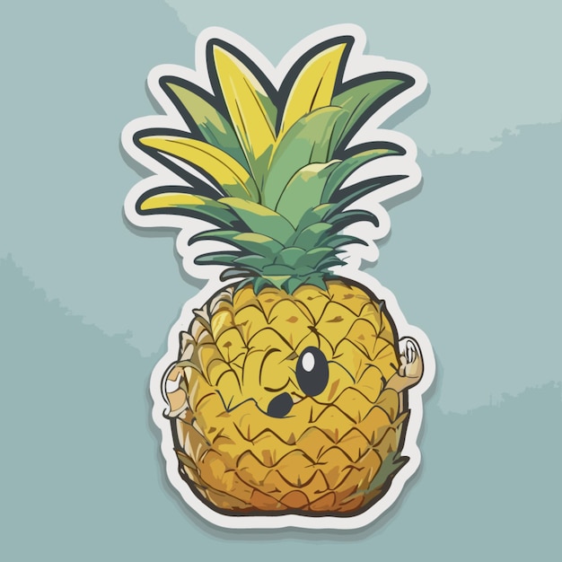 Vector pineapple cartoon vector