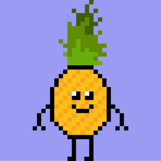 pineapple character in pixel art style