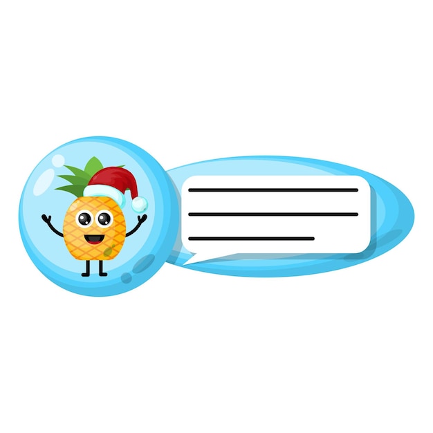 Pineapple chat christmas cute character logo