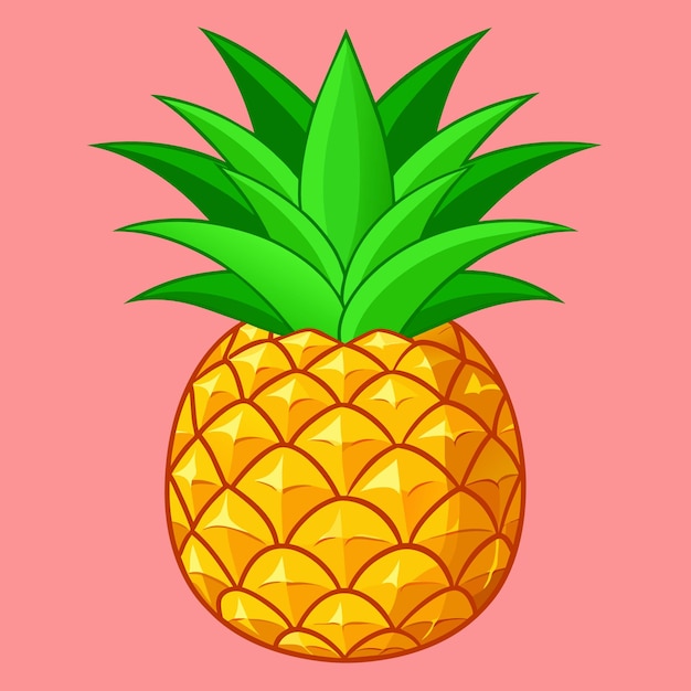 Pineapple colorful cartoon vector illustration