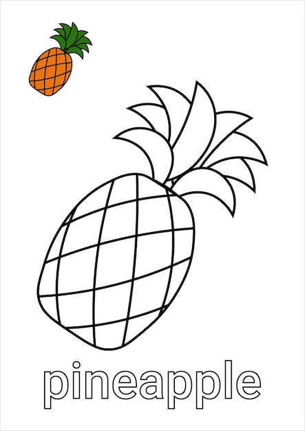 pineapple coloring page for kids