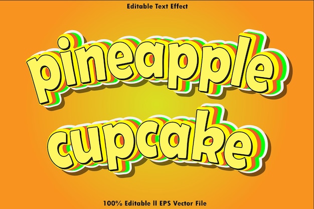 Pineapple cupcake editable text effect