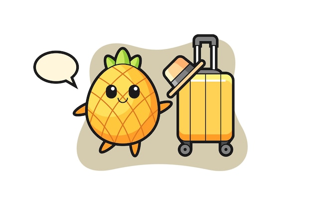 Pineapple, cute style design for t shirt, sticker, logo element