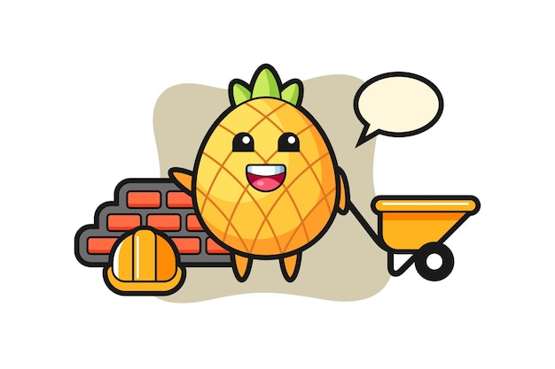 Pineapple, cute style design for t shirt, sticker, logo element