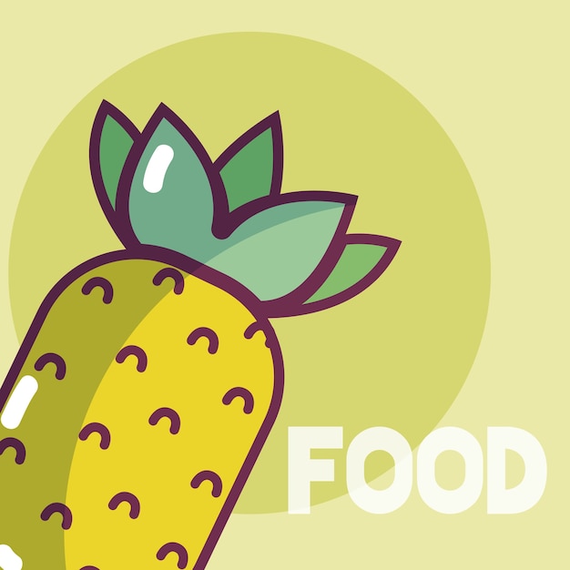 Pineapple delicious food cartoon concept