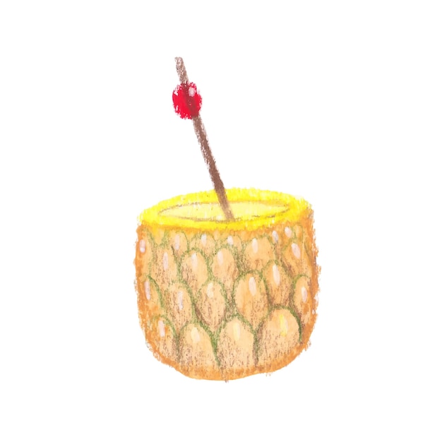 Vettore bevanda di ananas acquerello png