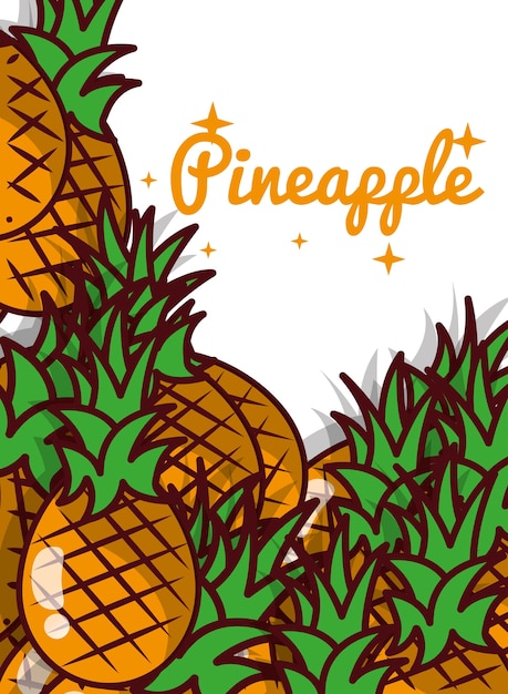 Vector pineapple fruit juicy sweet poster