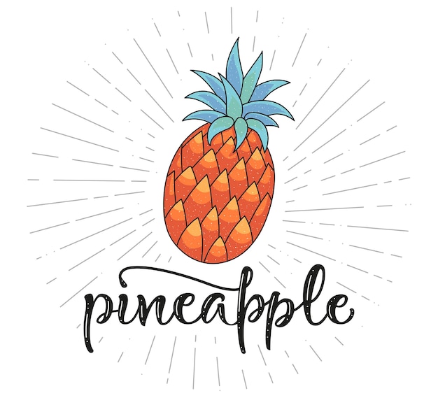 Pineapple Fruit symbol for farm market menu