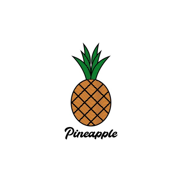 pineapple fruit vector logo design