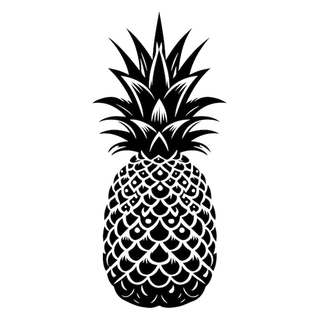 pineapple fruit vector silhouette vector black color silhouette isolated white background